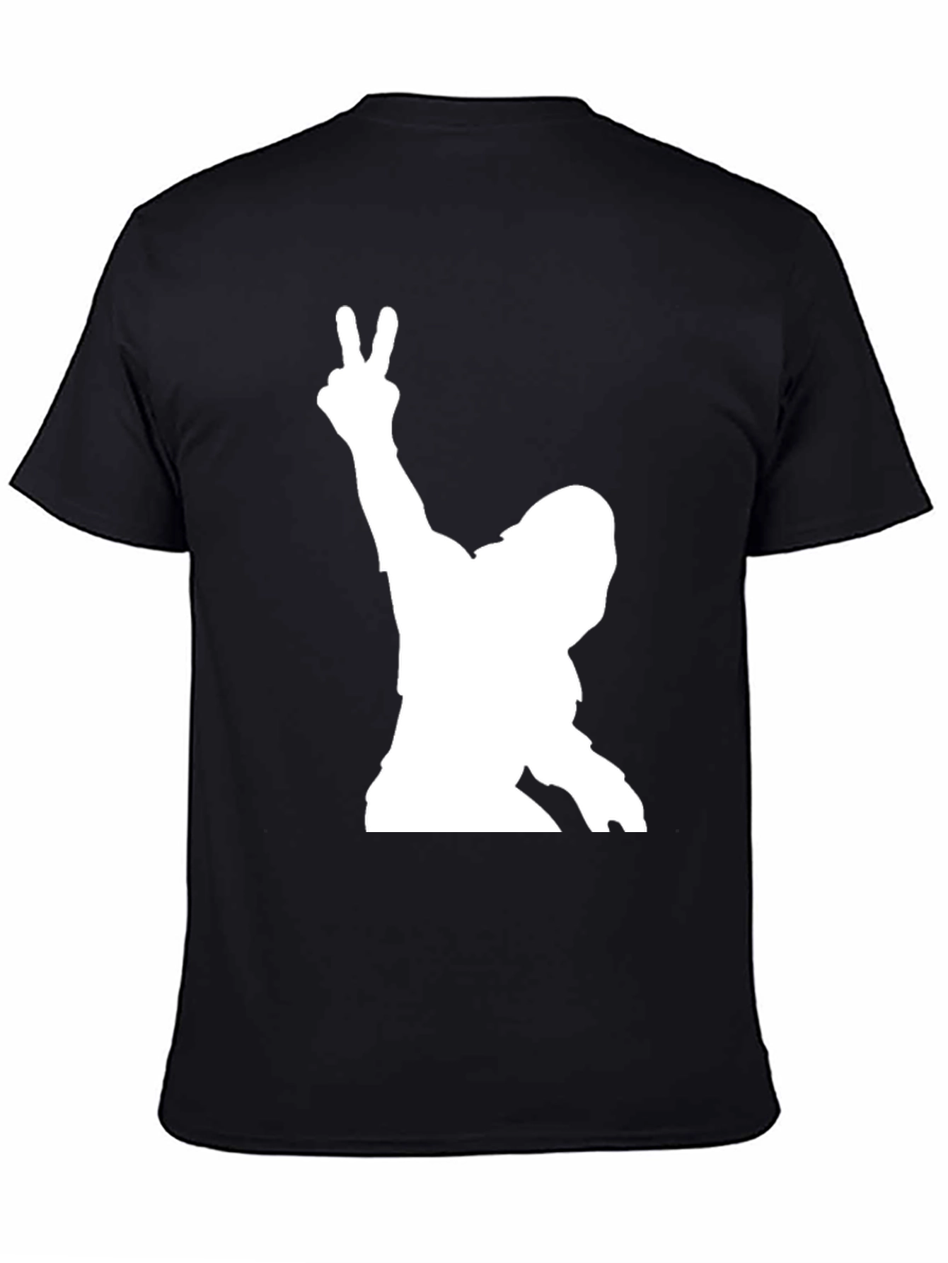 Peace Sign Silhouette Graphic Tee - Black