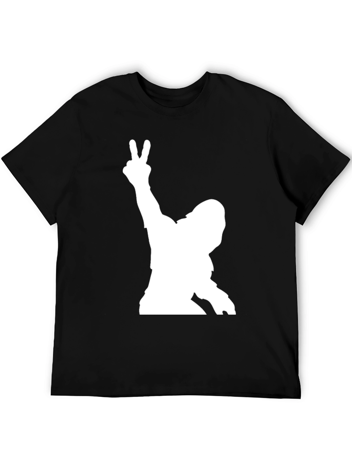 Peace Sign Silhouette Graphic Tee - Black