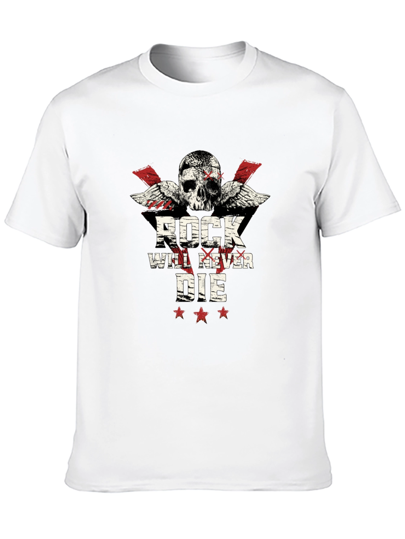 Rock Will Never Die Skull T-Shirt