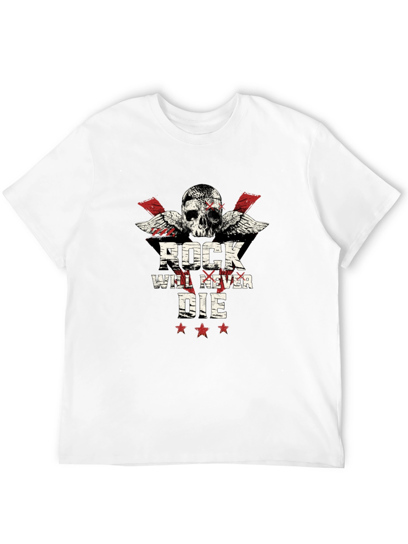 Rock Will Never Die Skull T-Shirt