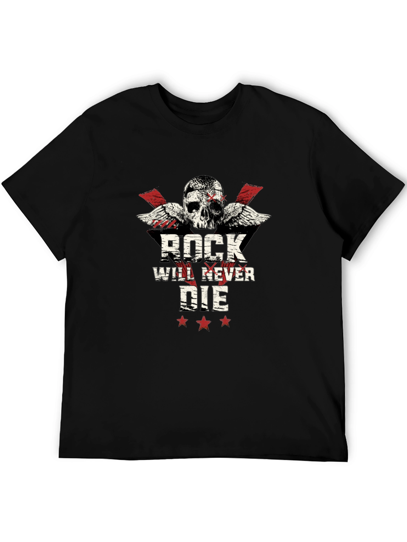 Rock Will Never Die Skull T-Shirt