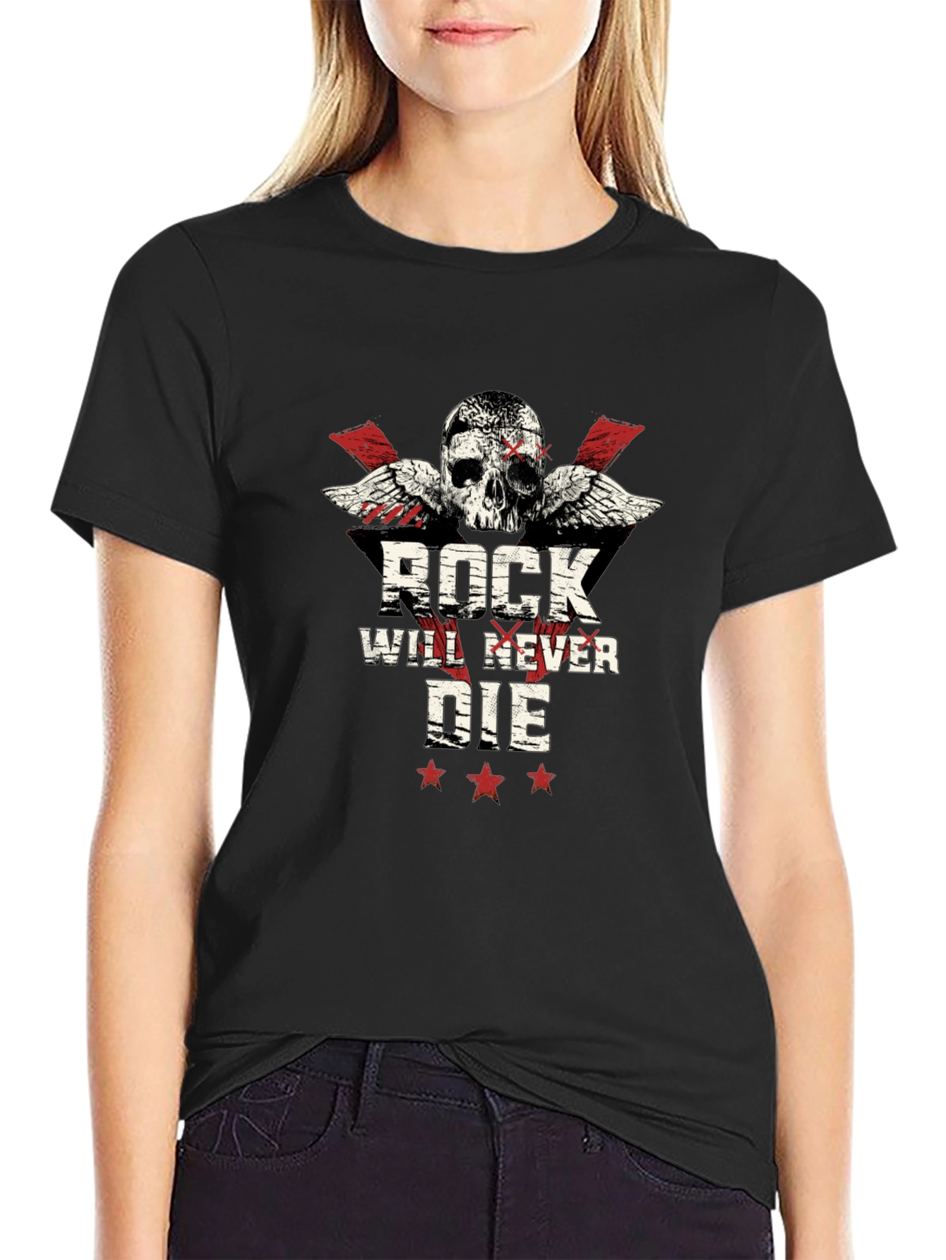 Rock Will Never Die Skull T-Shirt