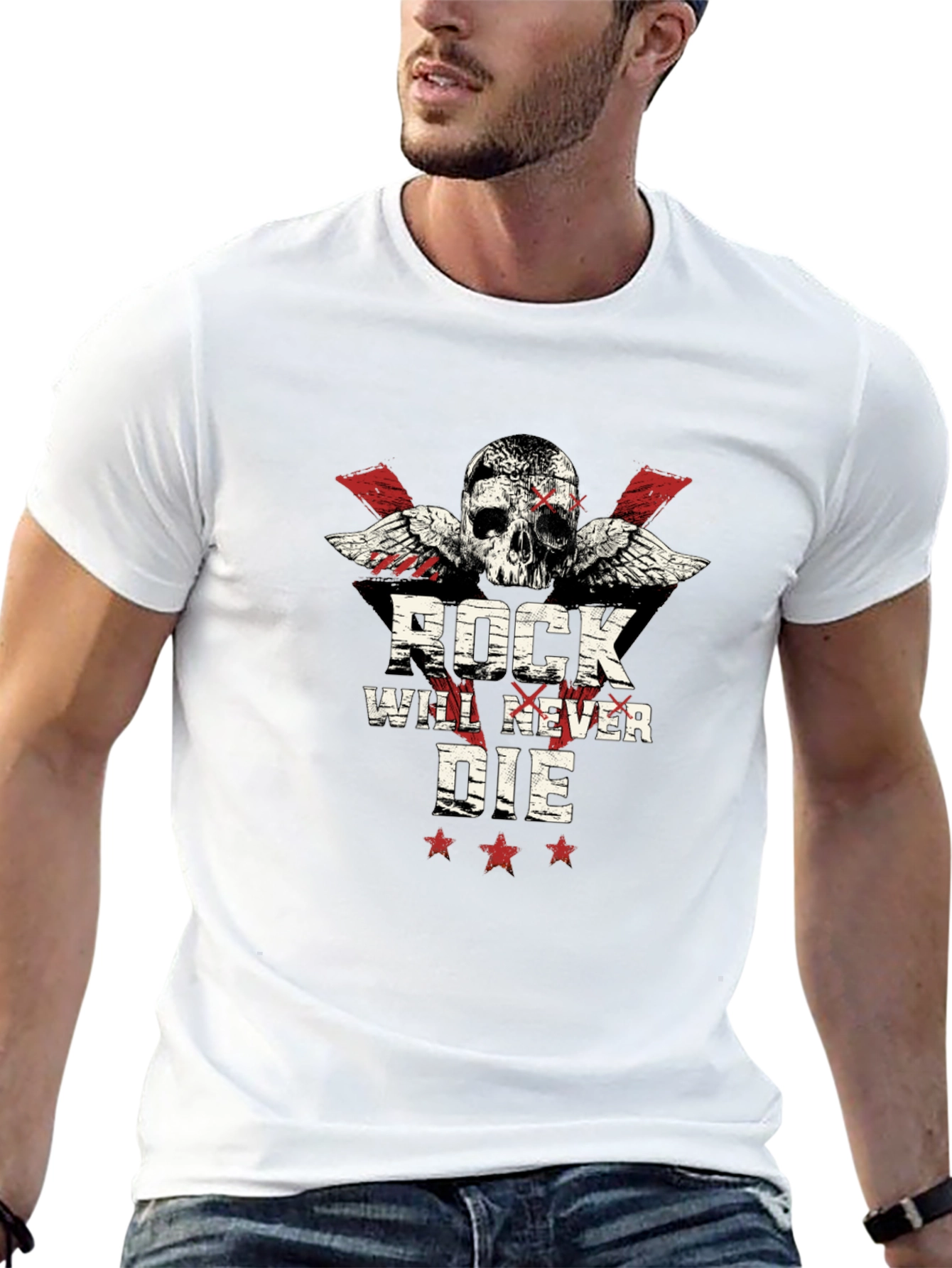 Rock Will Never Die Skull T-Shirt