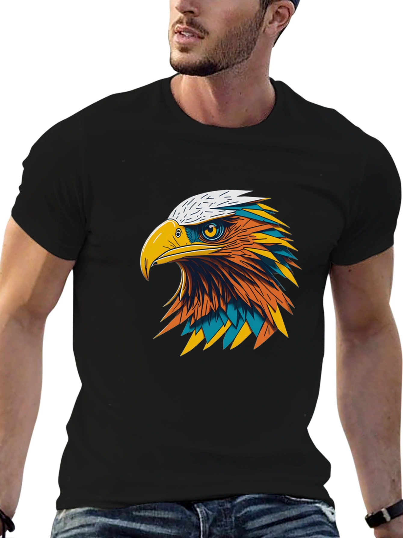 Bold Eagle Graphic Black T-Shirt
