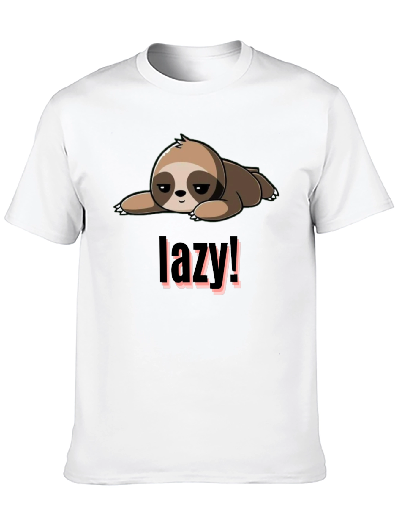Lazy Sloth Graphic Tee - Black Cotton Blend