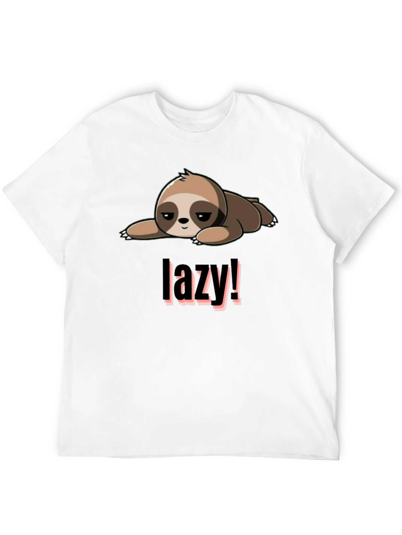 Lazy Sloth Graphic Tee - Black Cotton Blend