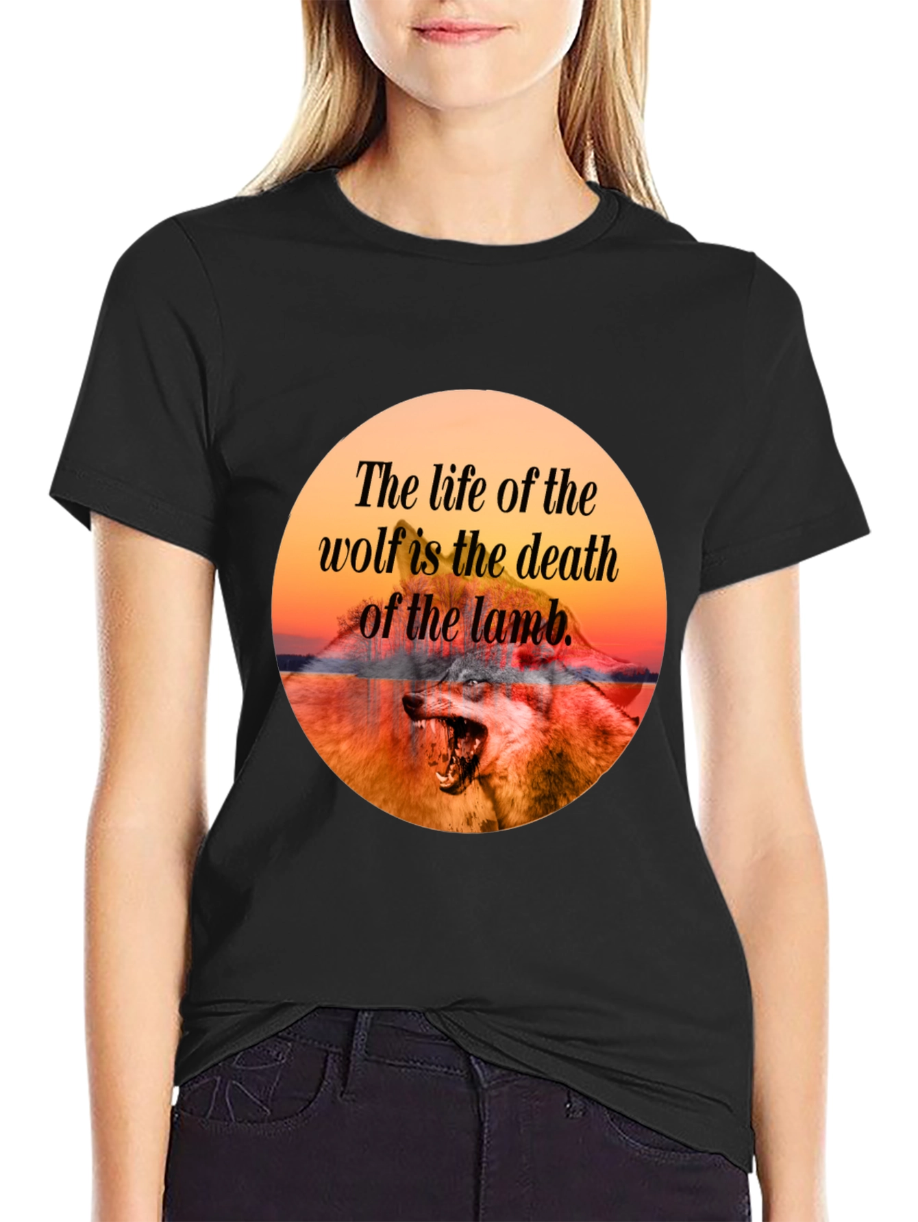 Wolf Quote T-Shirt - Life and Death Design