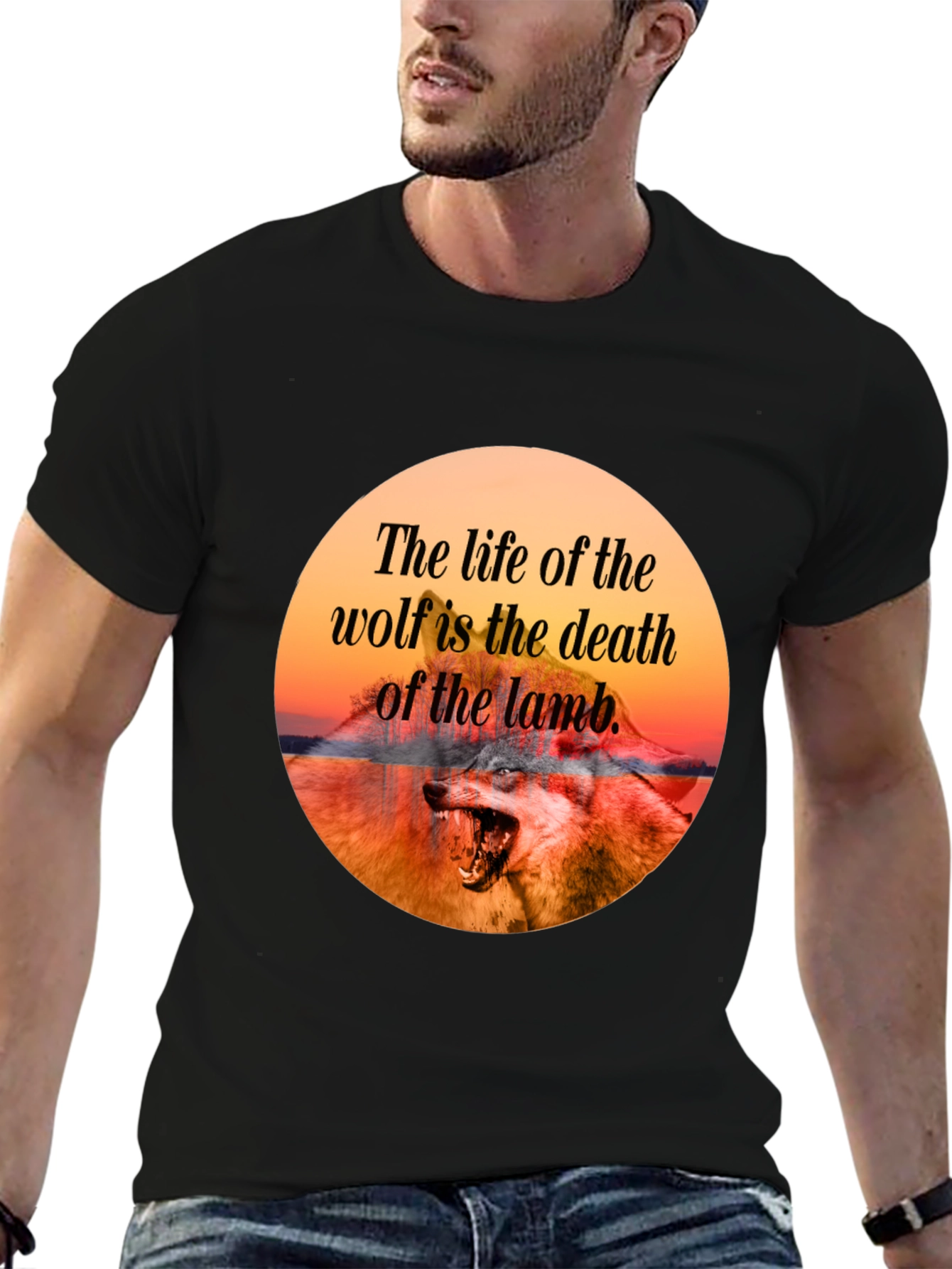 Wolf Quote T-Shirt - Life and Death Design