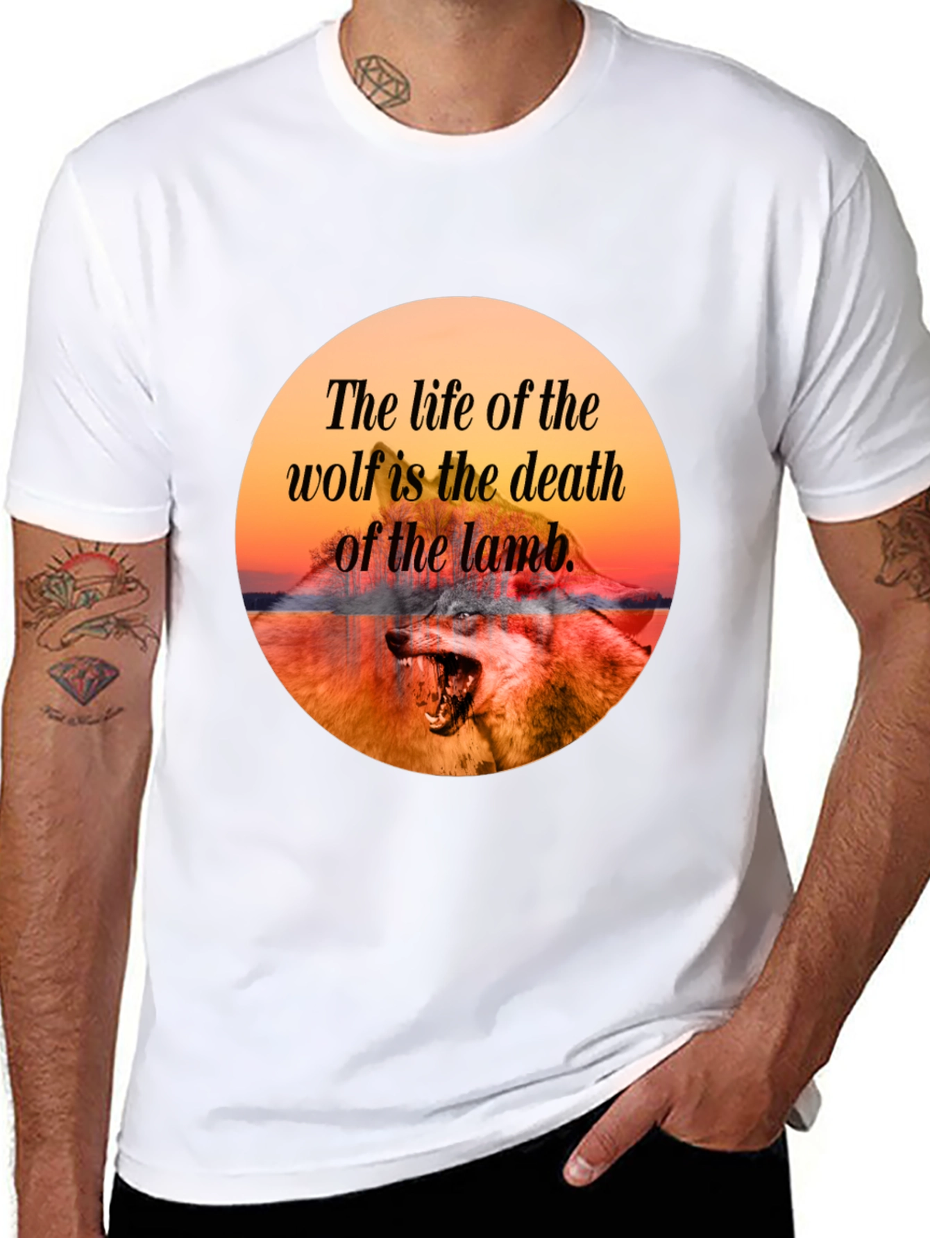 Wolf Quote T-Shirt - Life and Death Design