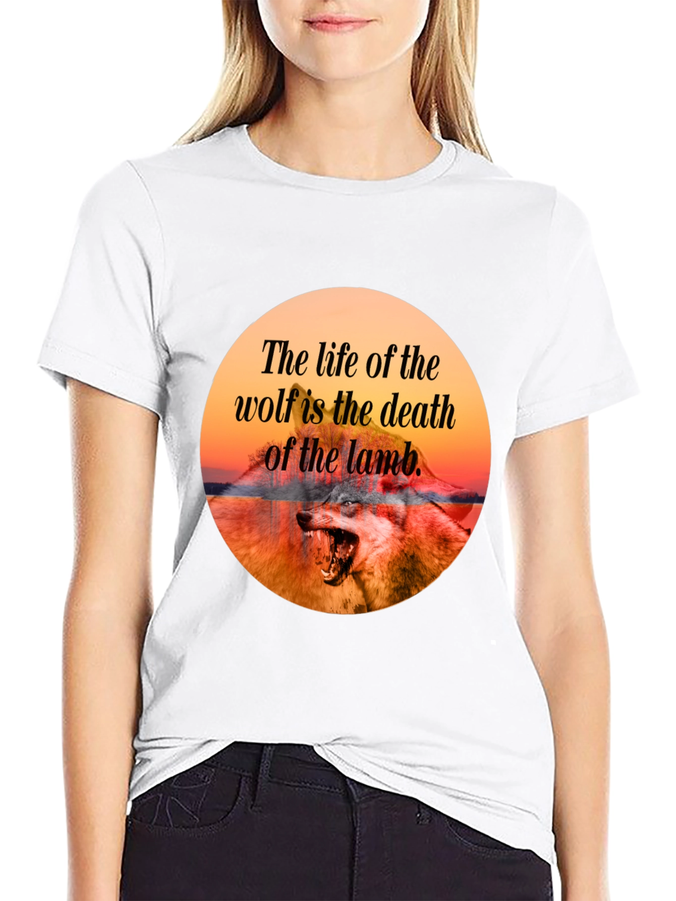 Wolf Quote T-Shirt - Life and Death Design