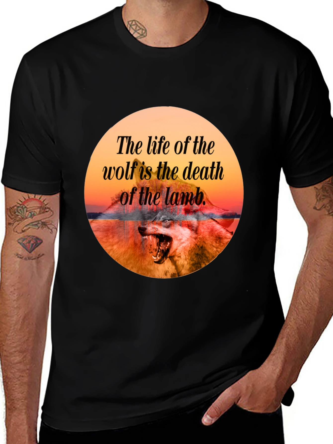 Wolf Quote T-Shirt - Life and Death Design
