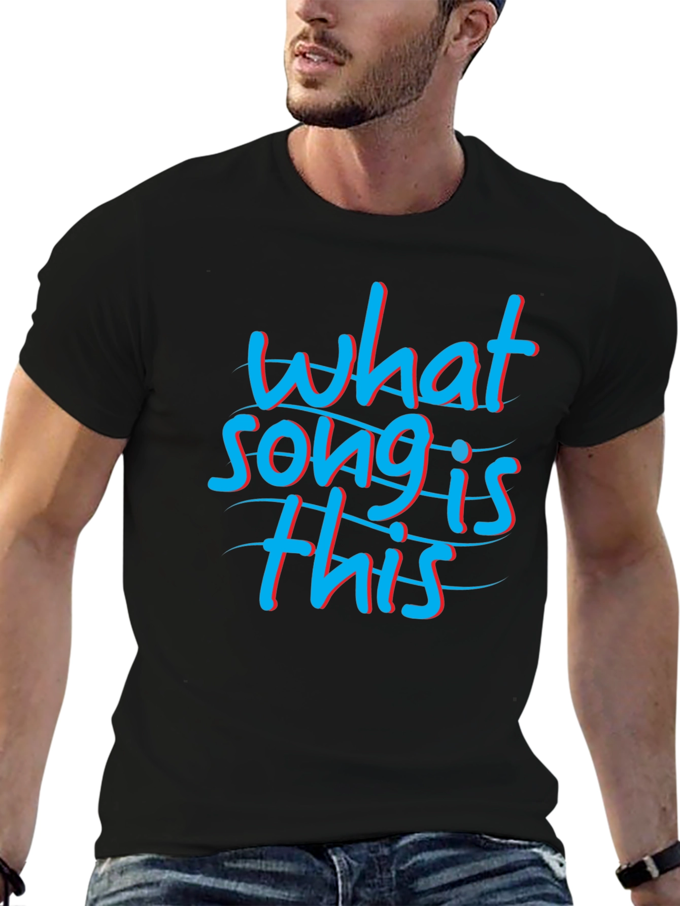 What Song is This Black Graphic Tee Shirt