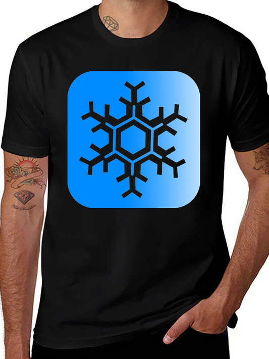 Snowflake Graphic Tee - Black Cotton Blend