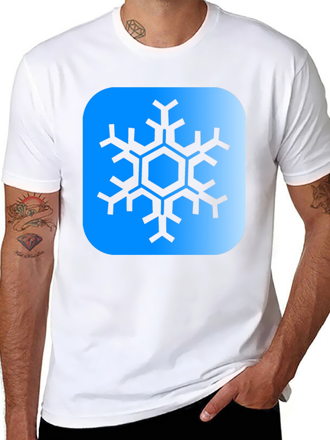 Snowflake Graphic Tee - Black Cotton Blend
