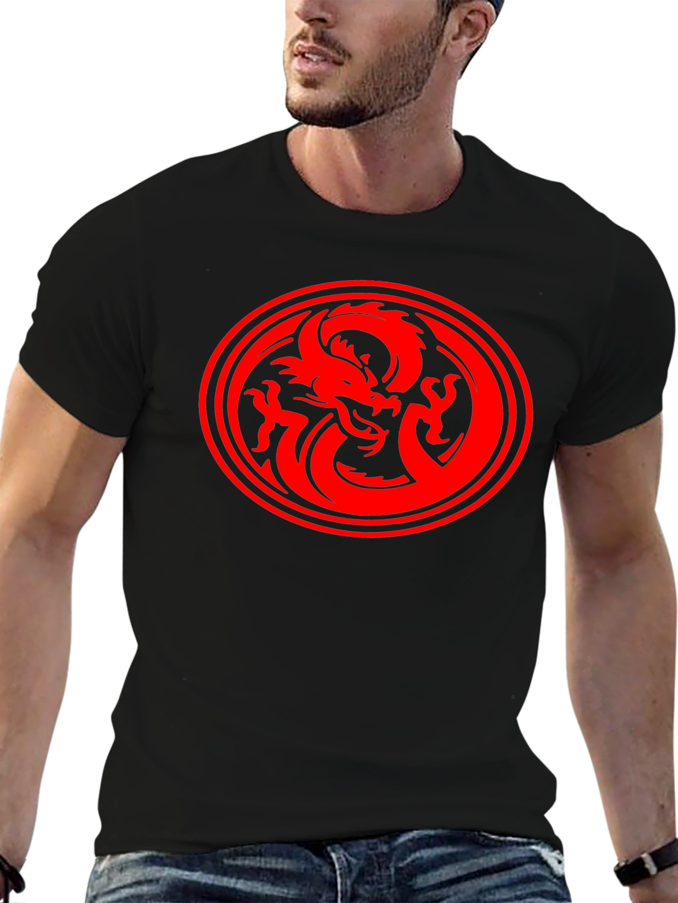 Dragon Circle Graphic Tee - Black