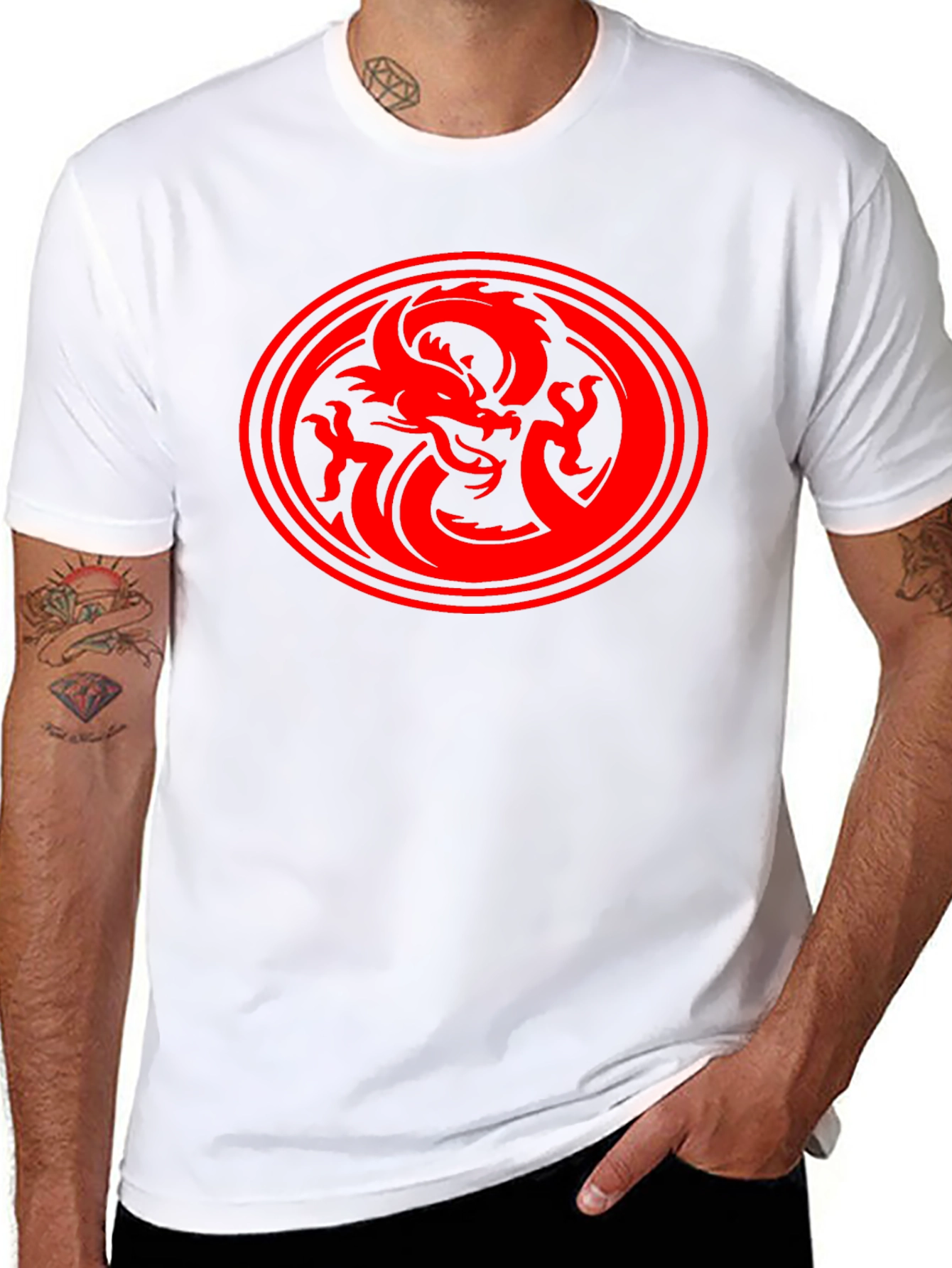 Dragon Circle Graphic Tee - Black