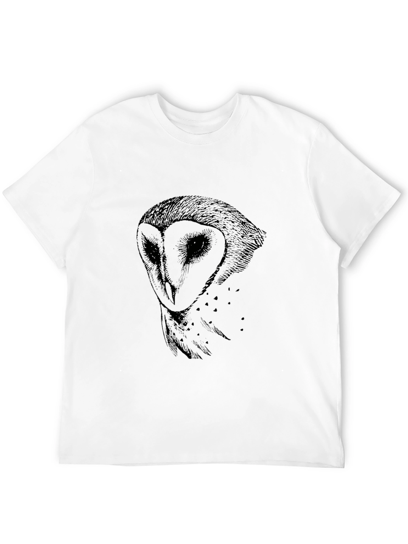 Mens Black Owl Graphic T-Shirt