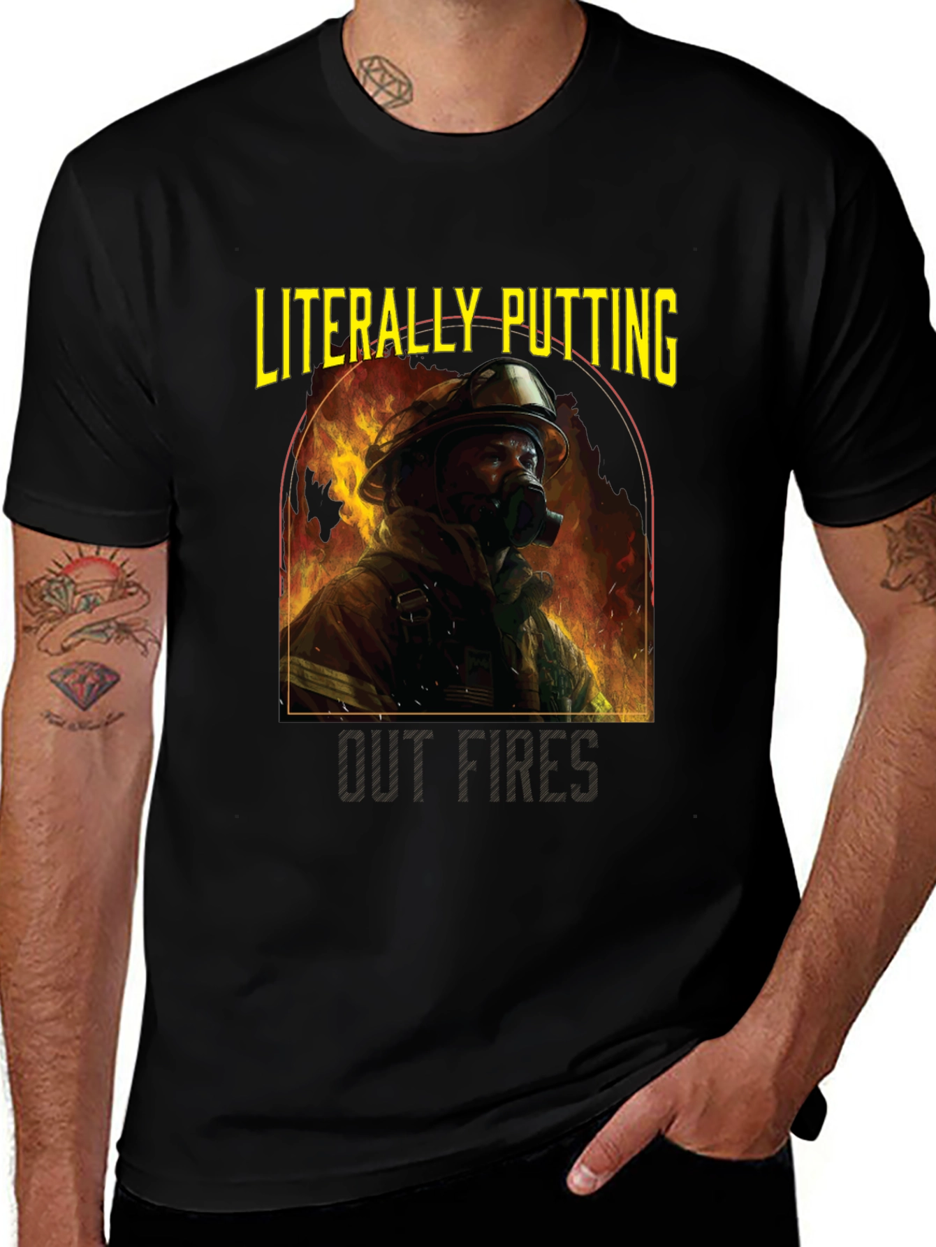 Firefighter Graphic Tee - Literally Putting Out Fires