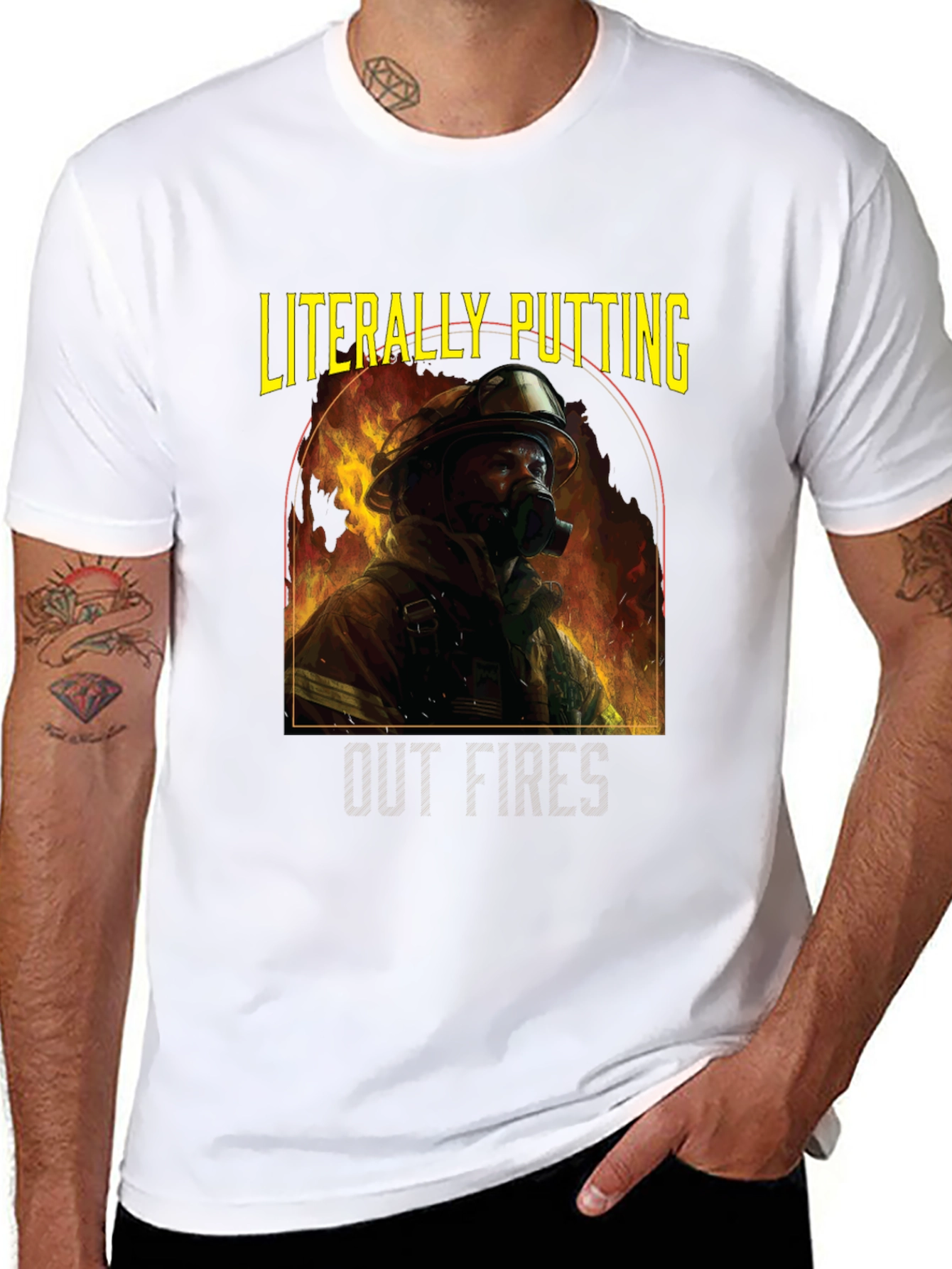 Firefighter Graphic Tee - Literally Putting Out Fires