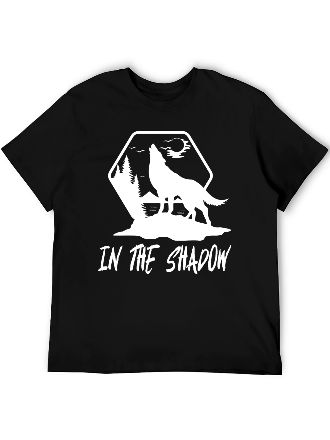 Shadow Wolf Graphic Tee - Black