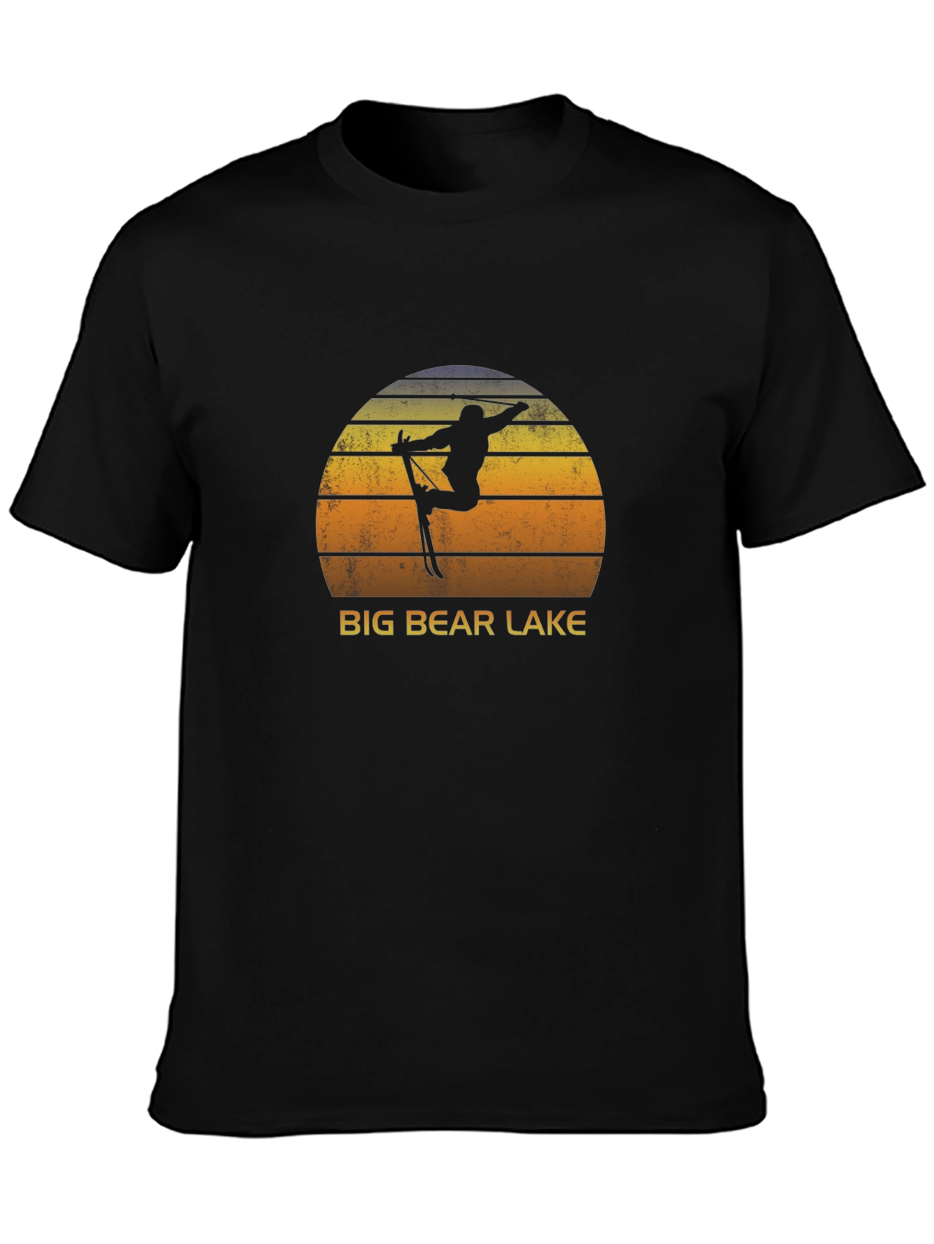 Big Bear Lake Retro Skiing Graphic T-Shirt