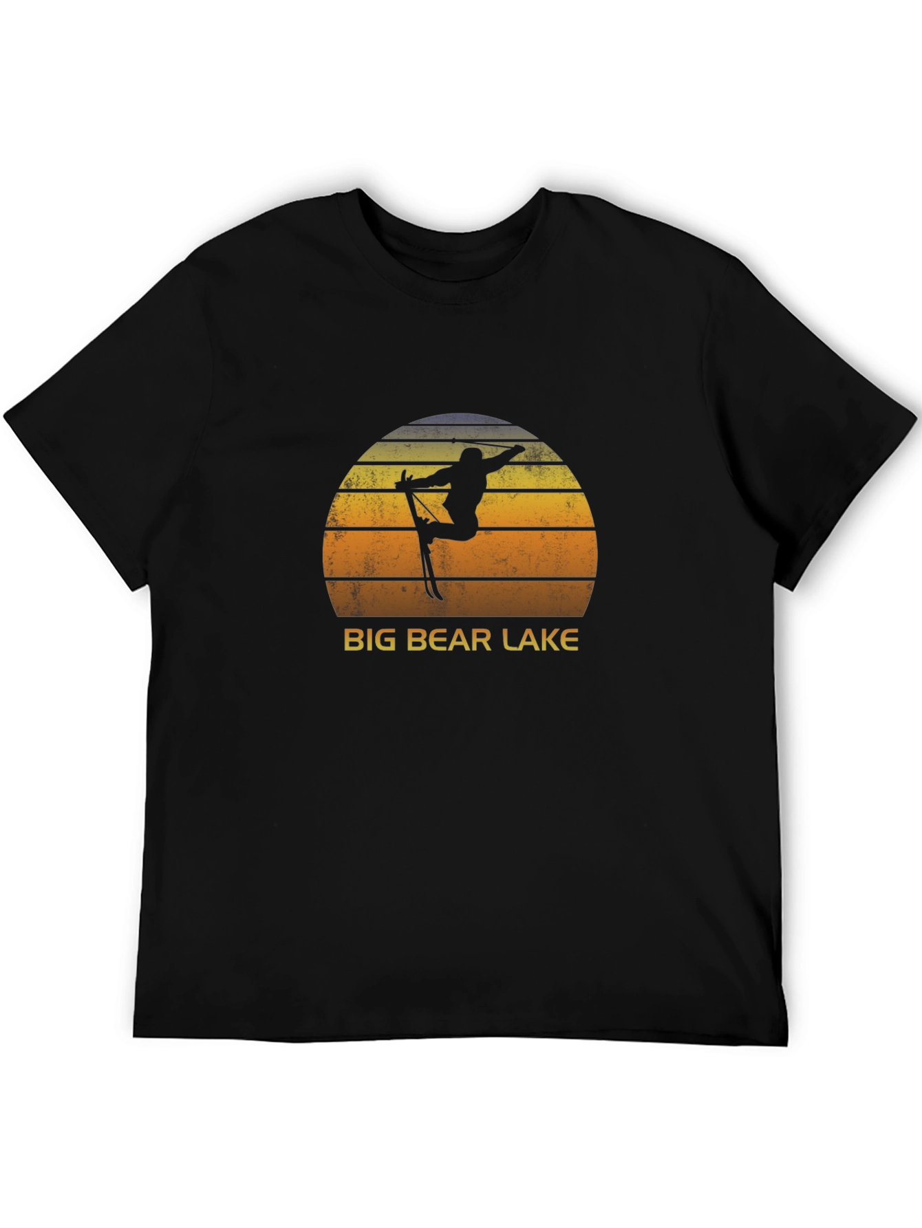 Big Bear Lake Retro Skiing Graphic T-Shirt