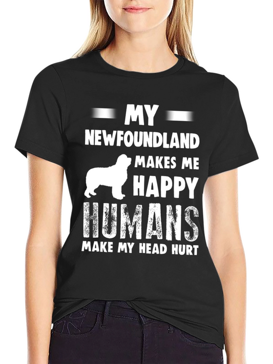 Newfoundland Dog T-Shirt - Makes Me Happy