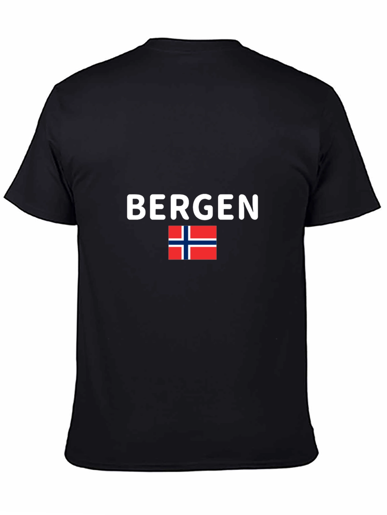 Bergen Norway T-Shirt Black Tee Flag
