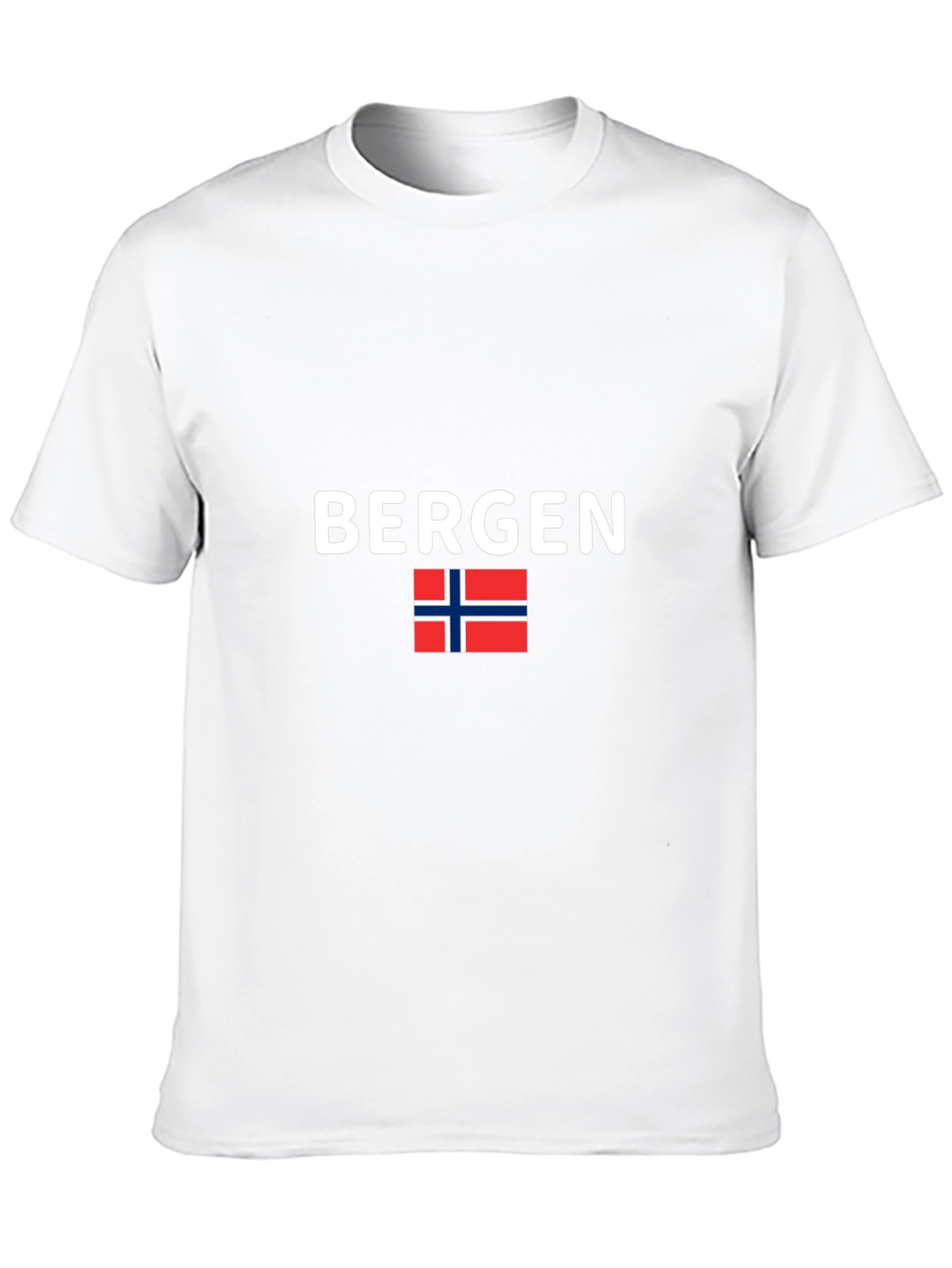 Bergen Norway T-Shirt Black Tee Flag