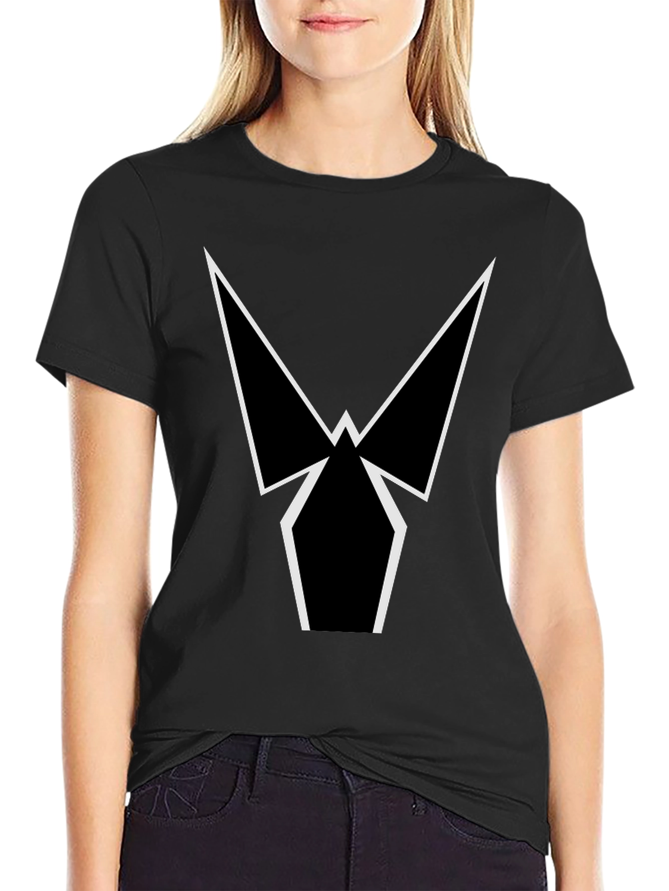 Geometric Graphic Tee - Sleek Black Shirt