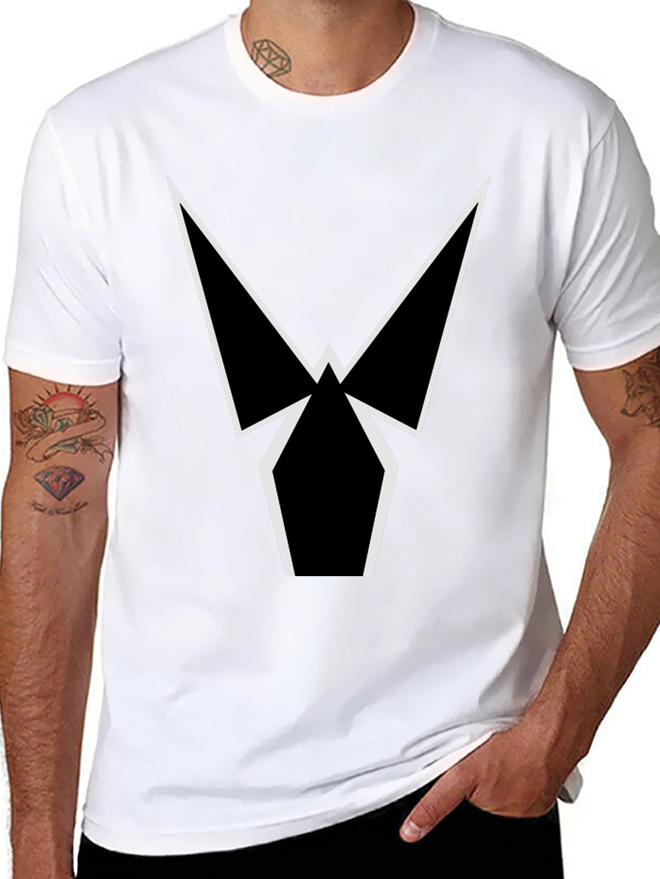 Geometric Graphic Tee - Sleek Black Shirt