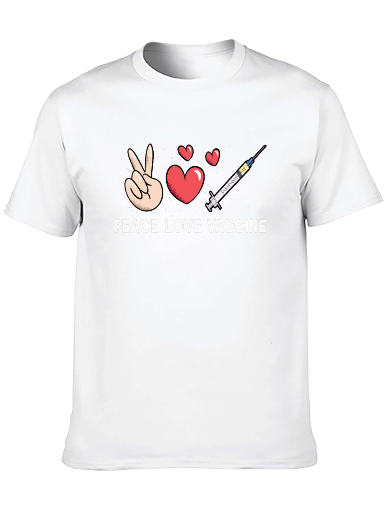 Peace Love Vaccine T-Shirt - Trendy Graphic Tee