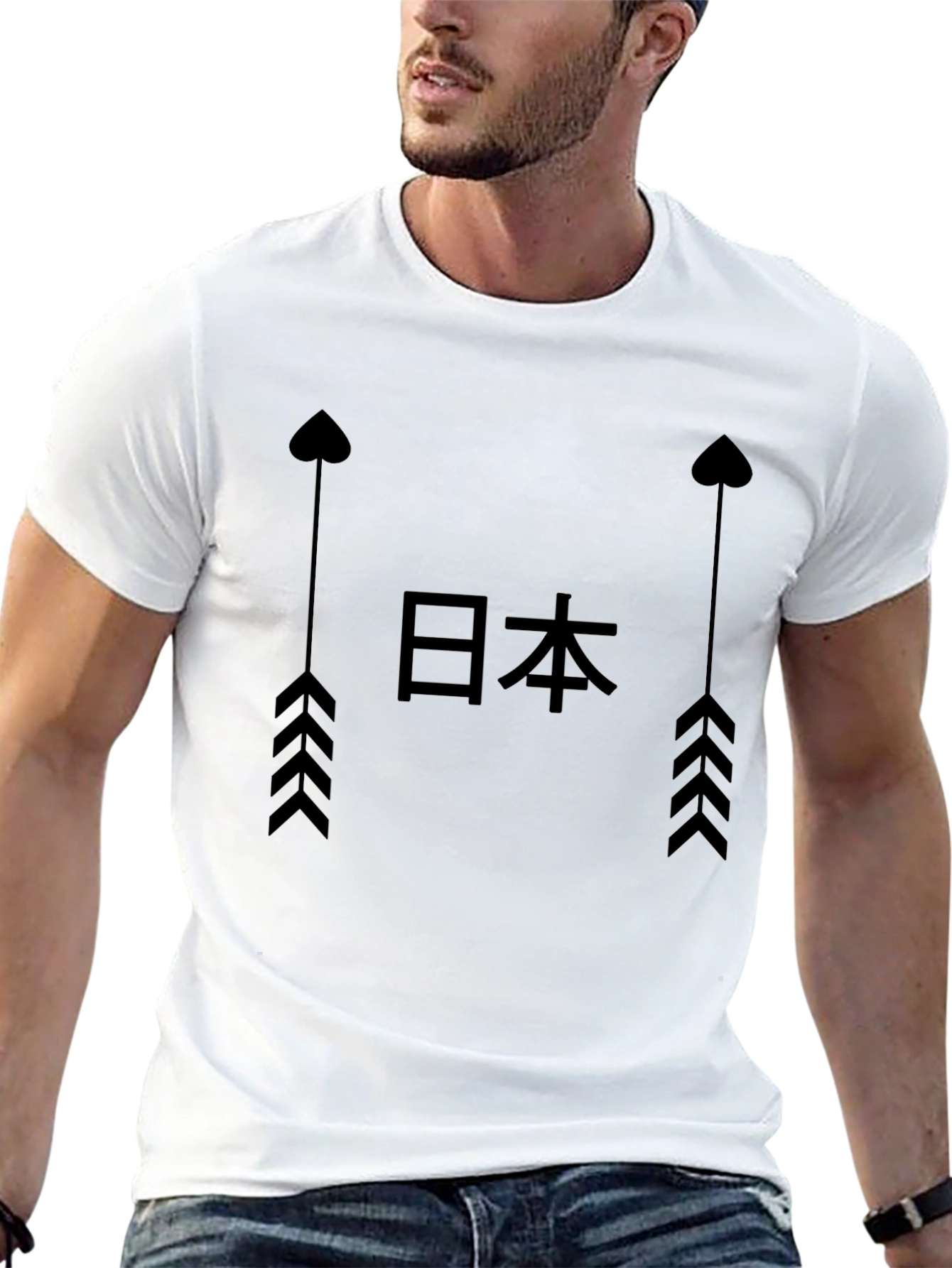 Japanese Arrow Graphic Tee - Black Casual Shirt