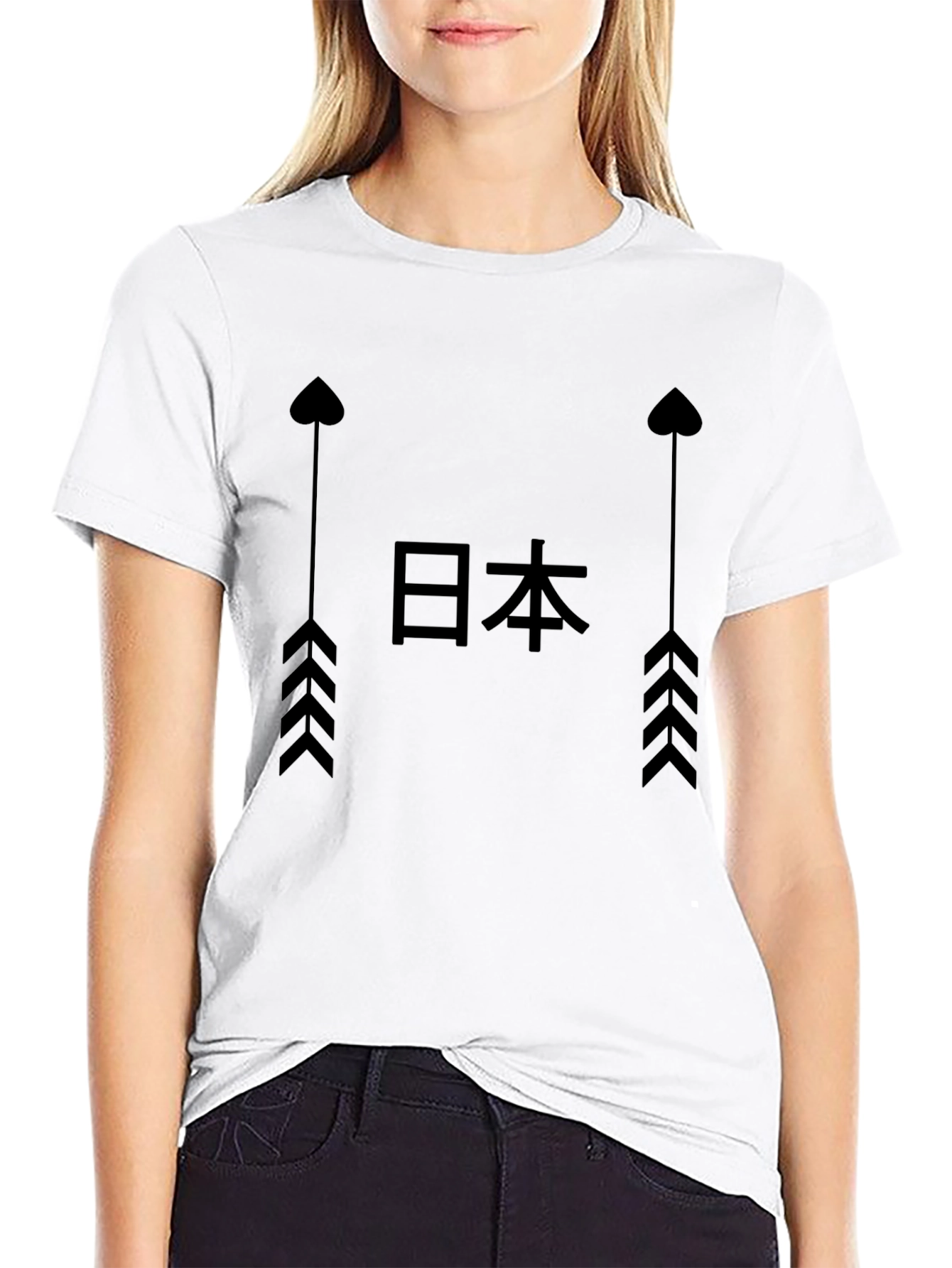 Japanese Arrow Graphic Tee - Black Casual Shirt