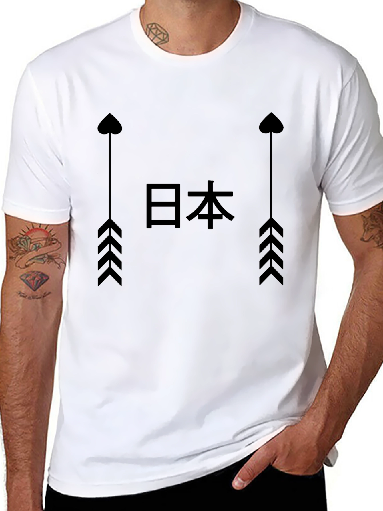Japanese Arrow Graphic Tee - Black Casual Shirt
