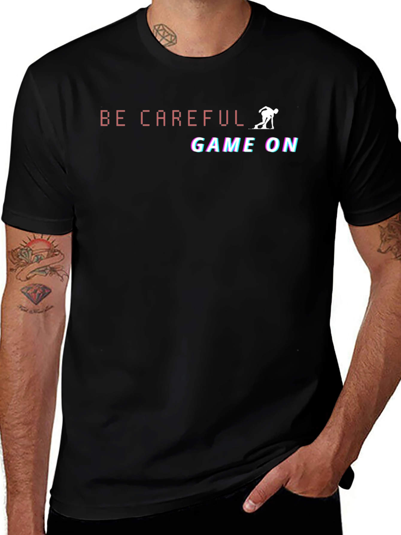 Be Careful Game On Black T-Shirt