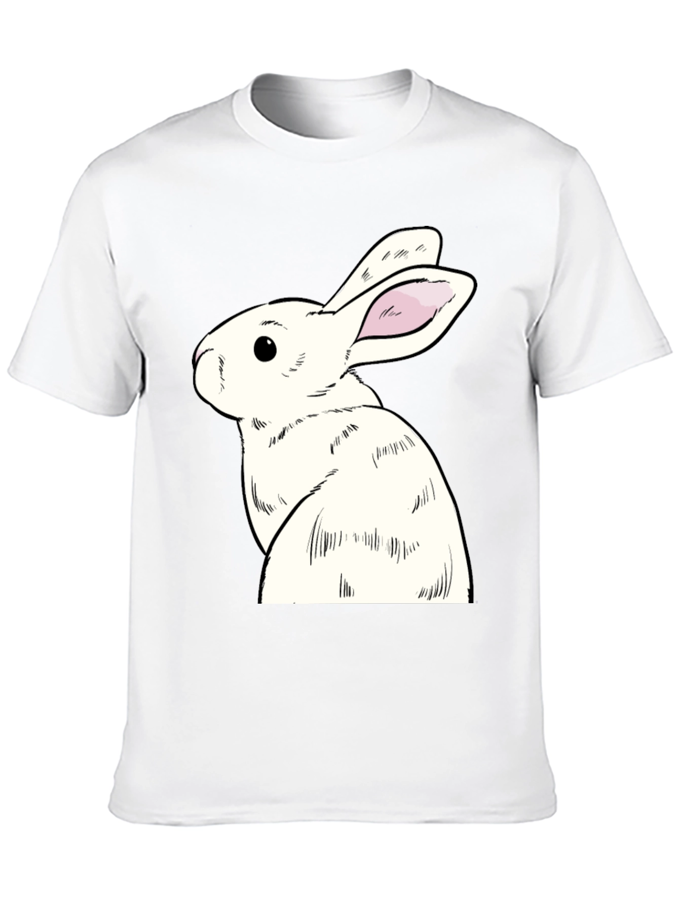 Rabbit Graphic Tee - Black Cotton Blend