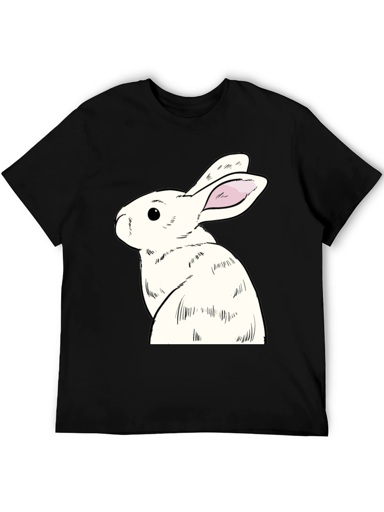 Rabbit Graphic Tee - Black Cotton Blend