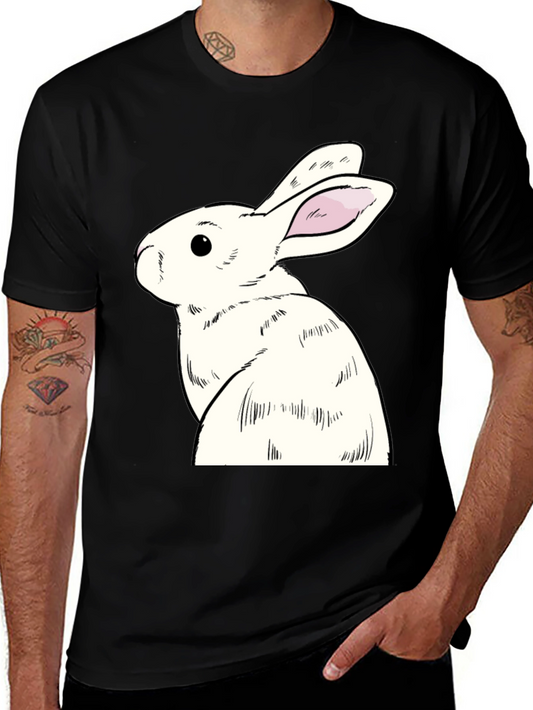 Rabbit Graphic Tee - Black Cotton Blend
