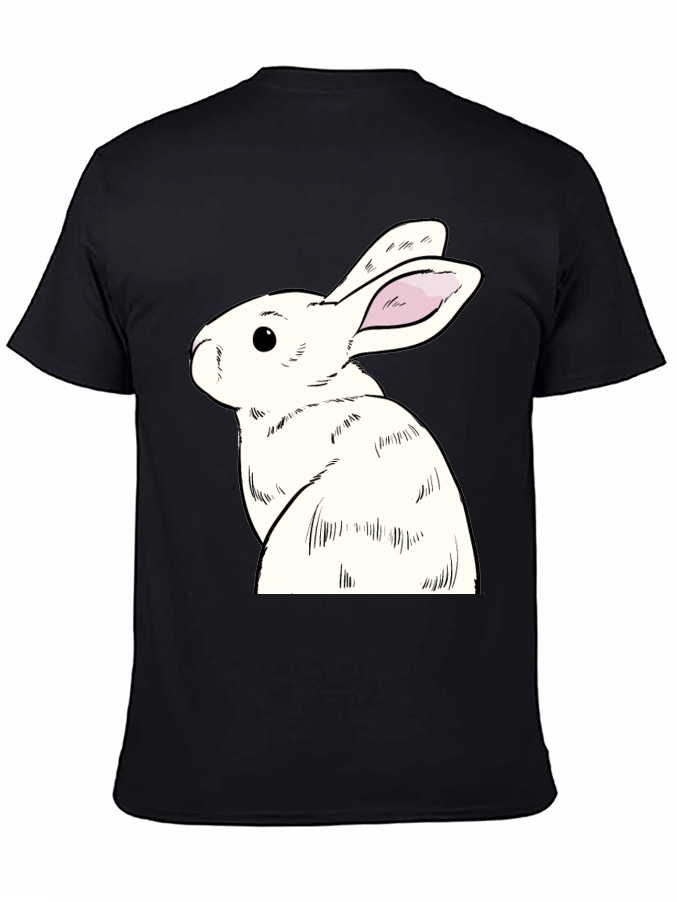 Rabbit Graphic Tee - Black Cotton Blend