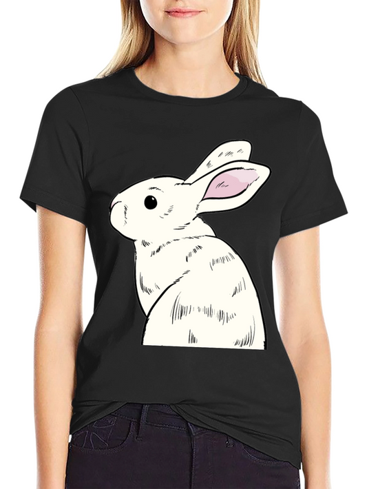 Rabbit Graphic Tee - Black Cotton Blend