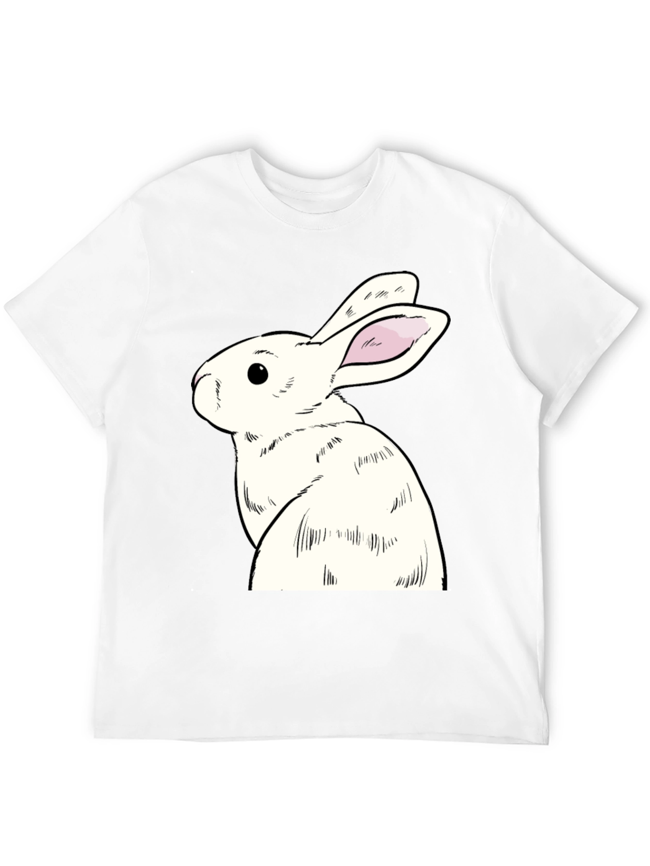 Rabbit Graphic Tee - Black Cotton Blend