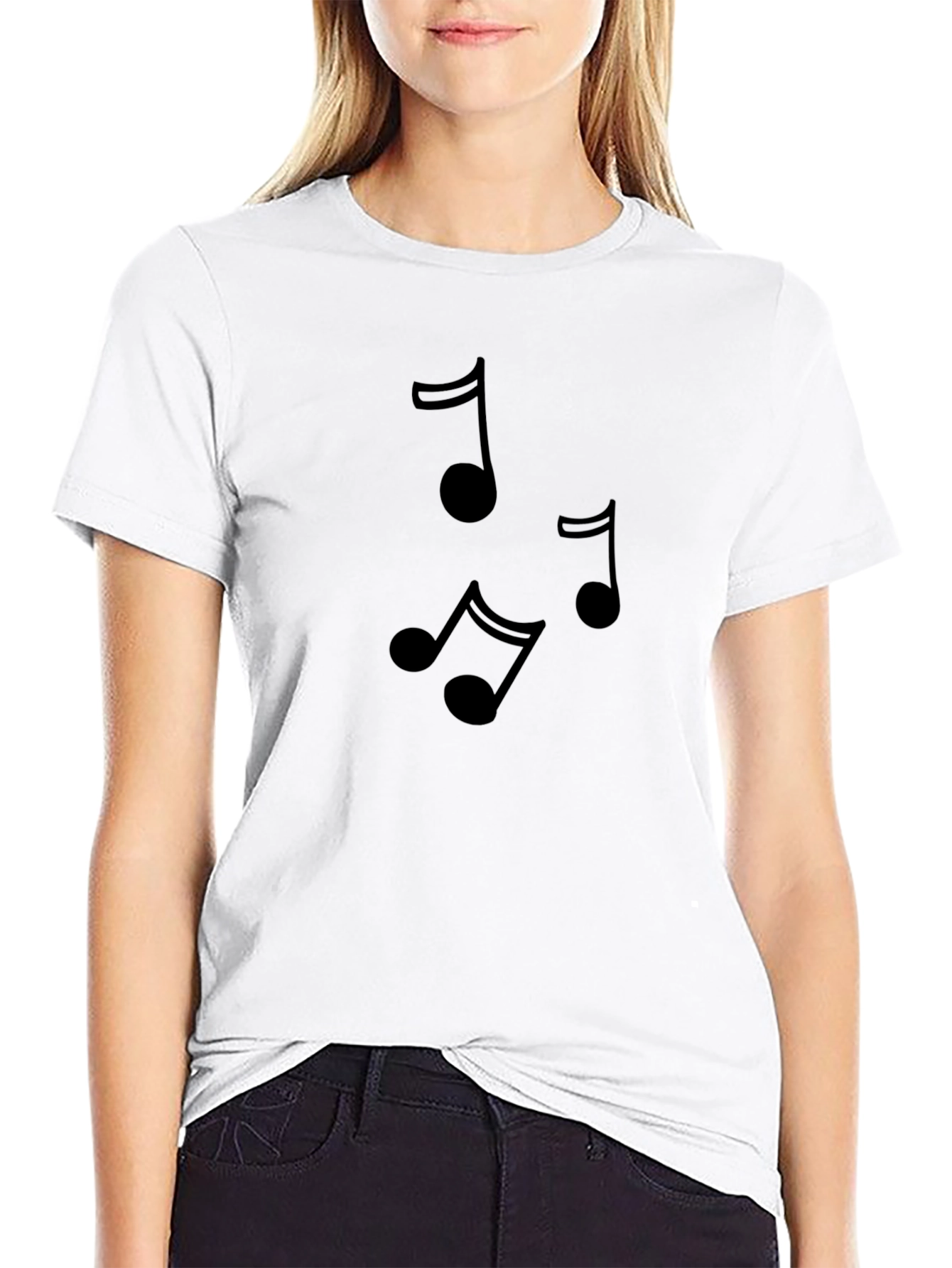 Music Note Graphic T-Shirt - Classic Crew Neck