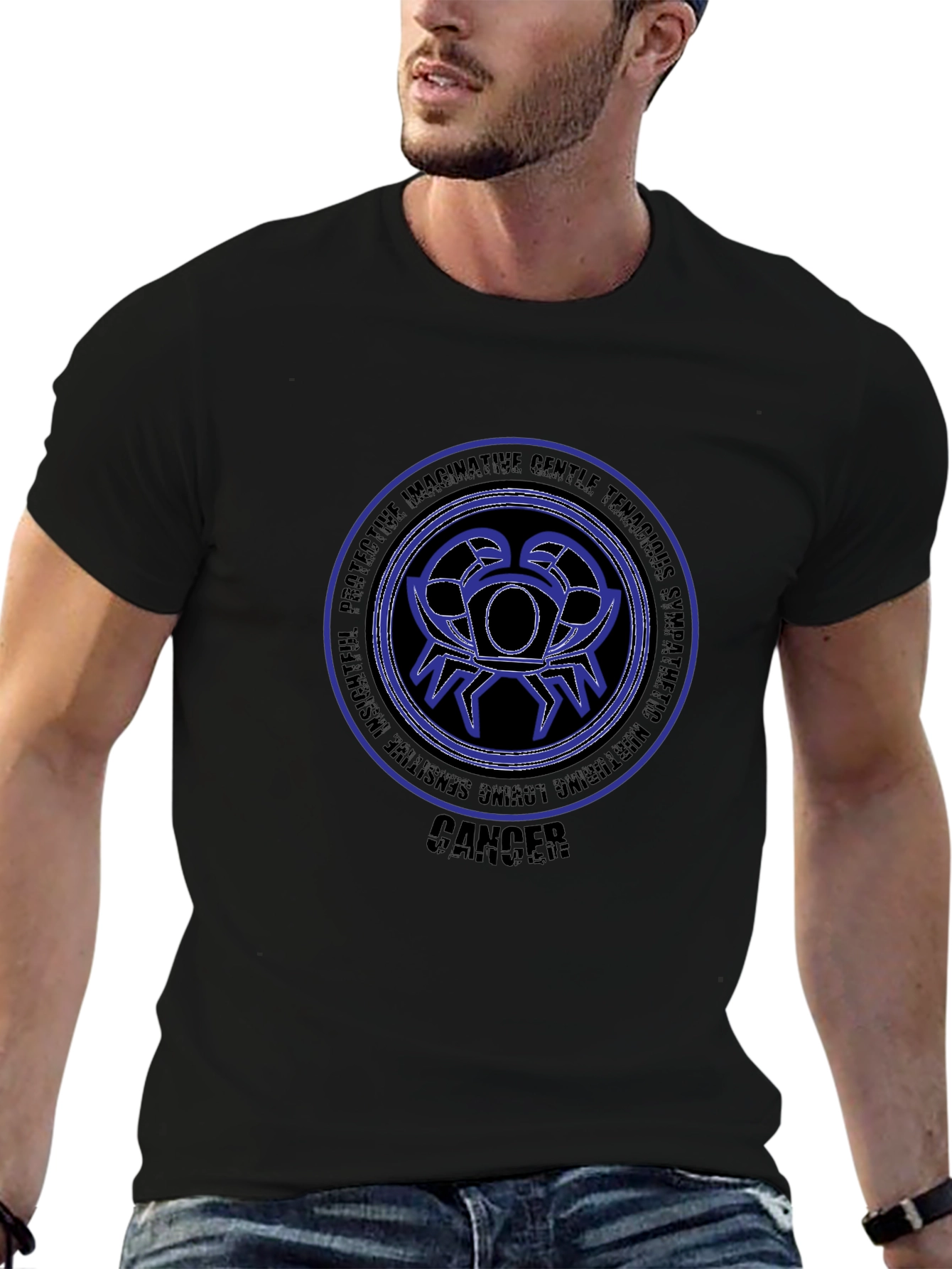 Cancer Zodiac Black T-Shirt