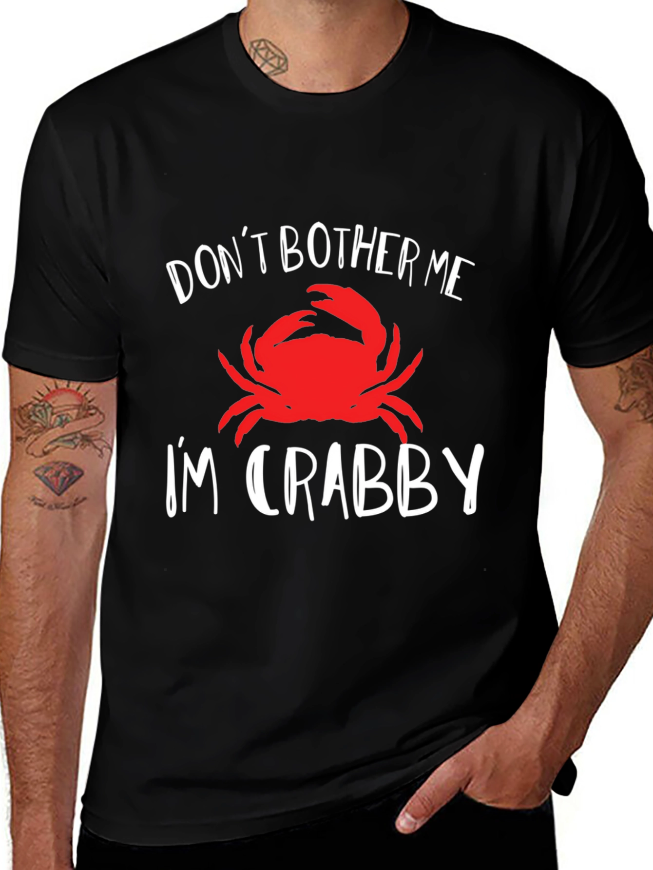 Dont Bother Me Im Crabby Black T-Shirt