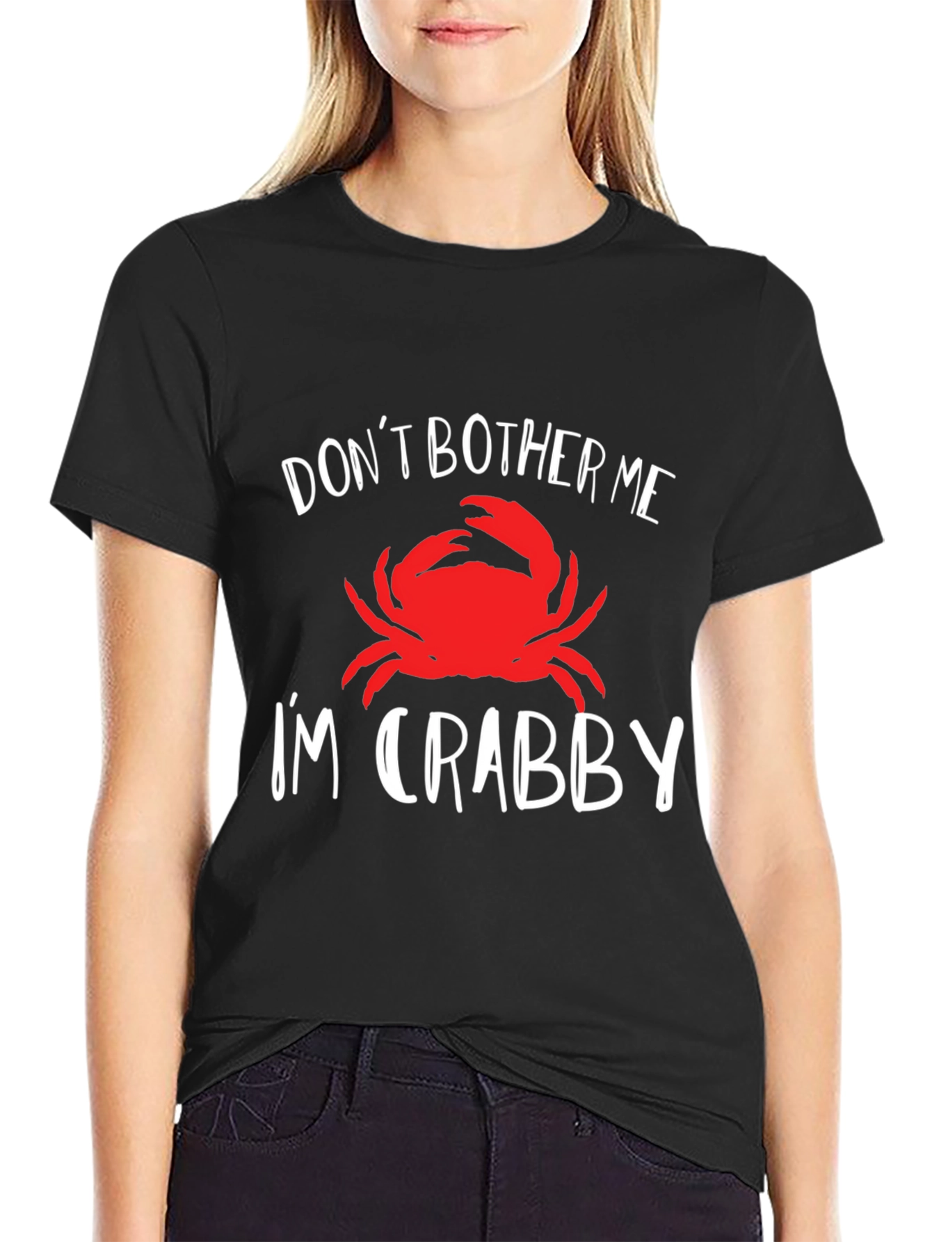 Dont Bother Me Im Crabby Black T-Shirt