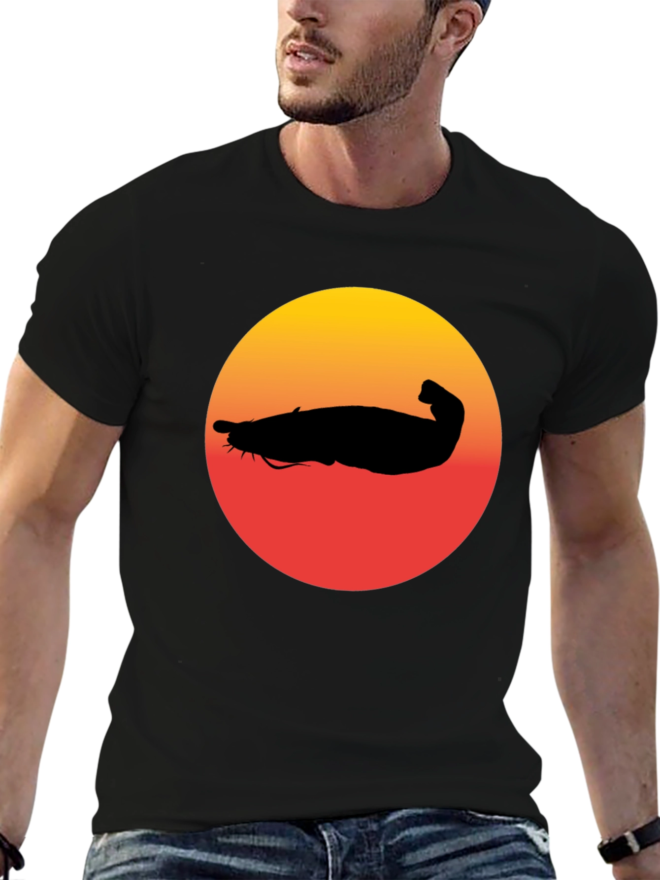 Catfish Sunset Graphic Tee - Unique Design