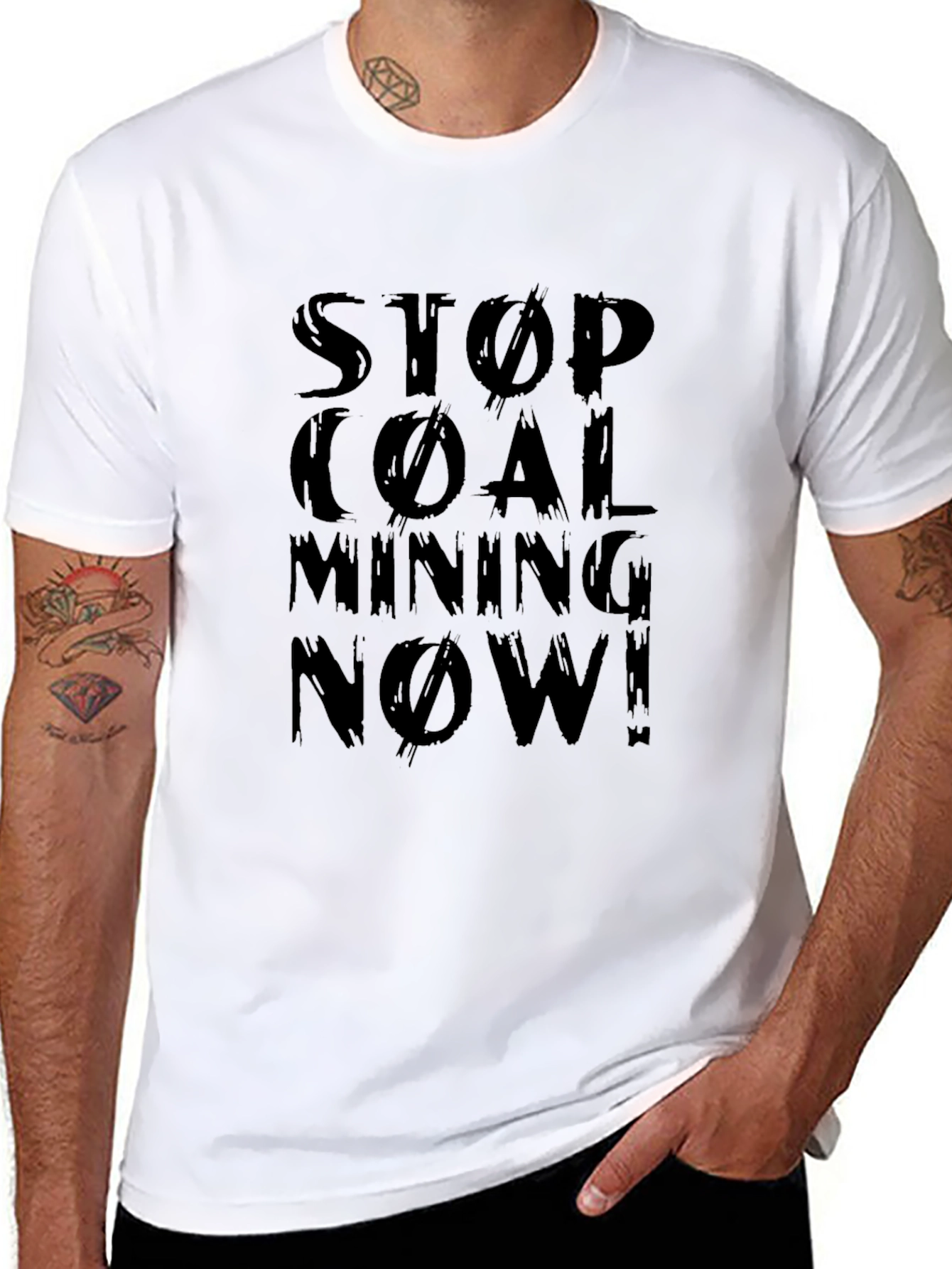 Stop Coal Mining Now Black Graphic Tee