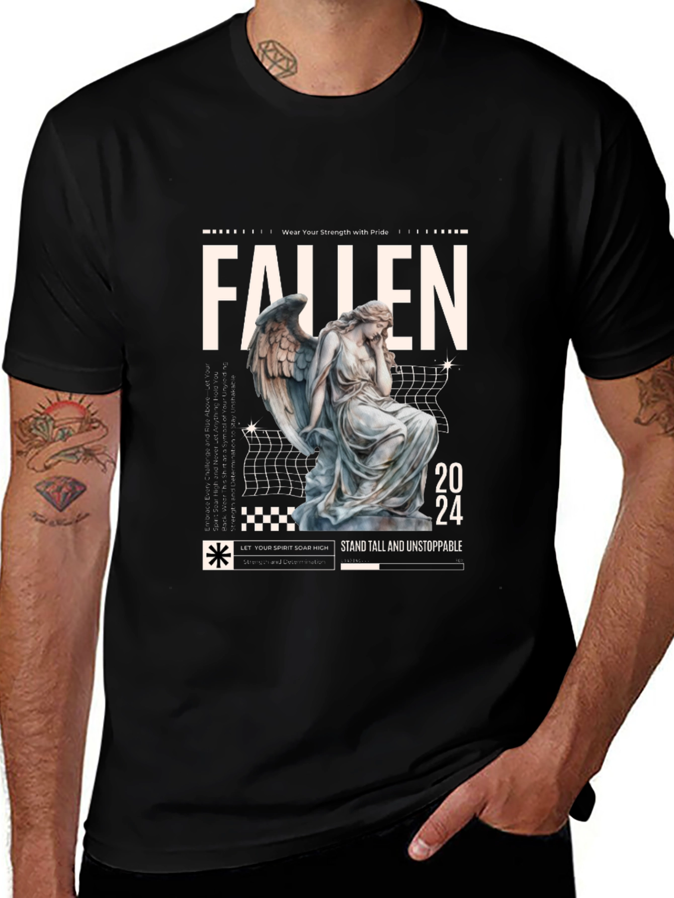 Fallen Angel Graphic Tee - Strength & Pride