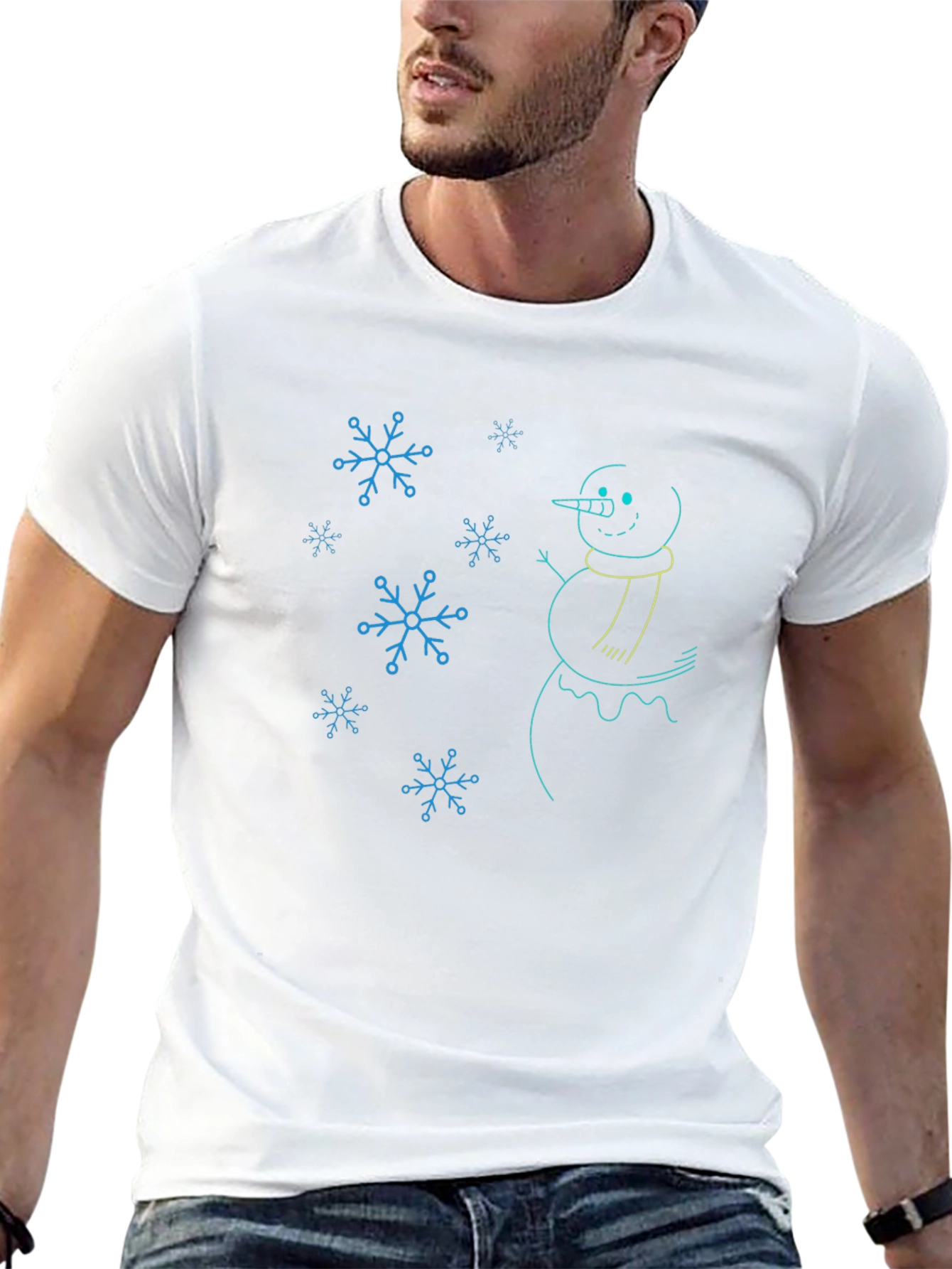 Snowman Graphic Tee - Winter Holiday Design